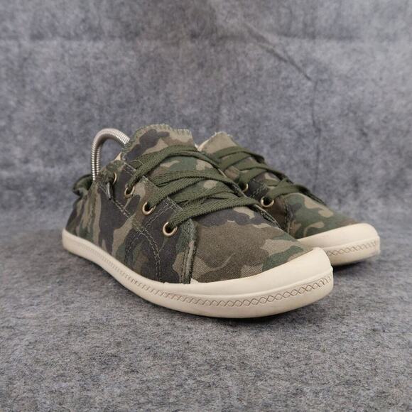 Time and Tru Shoes Womens 7 Sneaker Casual Slip On Stretch Camo Canvas Lifestyle - Picture 1 of 12